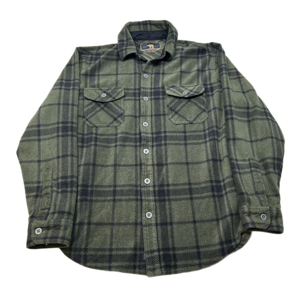 Freedom Foundry Flannel Shirt Mens Medium Green Black Plaid Long Sleeve